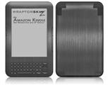 Simulated Brushed Metal Silver - Decal Style Skin fits Amazon Kindle 3 Keyboard (with 6 inch display)