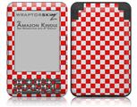 Checkered Canvas Red and White - Decal Style Skin fits Amazon Kindle 3 Keyboard (with 6 inch display)