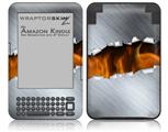 Ripped Metal Fire - Decal Style Skin fits Amazon Kindle 3 Keyboard (with 6 inch display)