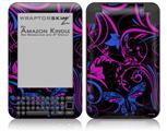Twisted Garden Hot Pink and Blue - Decal Style Skin fits Amazon Kindle 3 Keyboard (with 6 inch display)
