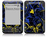 Twisted Garden Blue and Yellow - Decal Style Skin fits Amazon Kindle 3 Keyboard (with 6 inch display)