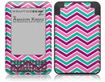 Zig Zag Teal Pink Purple - Decal Style Skin fits Amazon Kindle 3 Keyboard (with 6 inch display)