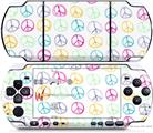Sony PSP 3000 Decal Style Skin - Kearas Peace Signs on White