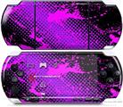 Sony PSP 3000 Decal Style Skin - Halftone Splatter Hot Pink Purple