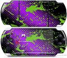 Sony PSP 3000 Decal Style Skin - Halftone Splatter Green Purple