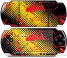 Sony PSP 3000 Decal Style Skin - Halftone Splatter Yellow Red