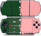 Sony PSP 3000 Decal Style Skin - Ripped Colors Green Pink
