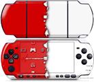 Sony PSP 3000 Decal Style Skin - Ripped Colors Red White