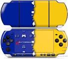 Sony PSP 3000 Decal Style Skin - Ripped Colors Blue Yellow