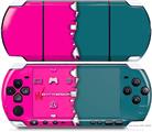 Sony PSP 3000 Decal Style Skin - Ripped Colors Hot Pink Seafoam Green