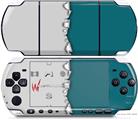 Sony PSP 3000 Decal Style Skin - Ripped Colors Gray Seafoam Green
