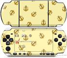 Sony PSP 3000 Decal Style Skin - Anchors Away Yellow Sunshine