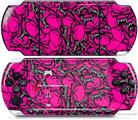 Sony PSP 3000 Decal Style Skin - Scattered Skulls Hot Pink