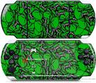 Sony PSP 3000 Decal Style Skin - Scattered Skulls Green