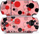 Sony PSP 3000 Decal Style Skin - Lots of Dots Red on Pink