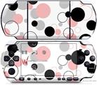Sony PSP 3000 Decal Style Skin - Lots of Dots Pink on White