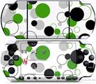 Sony PSP 3000 Decal Style Skin - Lots of Dots Green on White