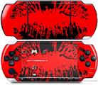 Sony PSP 3000 Decal Style Skin - Big Kiss Lips Black on Red