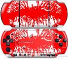 Sony PSP 3000 Decal Style Skin - Big Kiss Lips White on Red