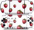 Sony PSP 3000 Decal Style Skin - Strawberries on White