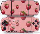 Sony PSP 3000 Decal Style Skin - Strawberries on Pink
