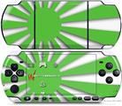 Sony PSP 3000 Decal Style Skin - Rising Sun Japanese Flag Green