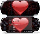 Sony PSP 3000 Decal Style Skin - Glass Heart Grunge Red