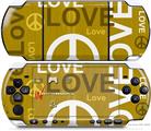 Sony PSP 3000 Decal Style Skin - Love and Peace Yellow