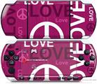 Sony PSP 3000 Decal Style Skin - Love and Peace Hot Pink
