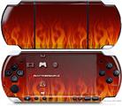 Sony PSP 3000 Decal Style Skin - Fire on Black