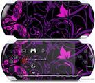 Sony PSP 3000 Decal Style Skin - Twisted Garden Purple and Hot Pink