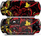 Sony PSP 3000 Decal Style Skin - Twisted Garden Red and Yellow