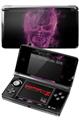 Nintendo 3DS Decal Style Skin - Flaming Fire Skull Hot Pink Fuchsia