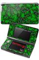 Nintendo 3DS Decal Style Skin - Scattered Skulls Green