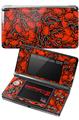 Nintendo 3DS Decal Style Skin - Scattered Skulls Red