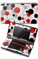 Nintendo 3DS Decal Style Skin - Lots of Dots Red on White