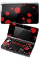 Nintendo 3DS Decal Style Skin - Lots of Dots Red on Black
