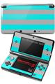 Nintendo 3DS Decal Style Skin - Kearas Psycho Stripes Neon Teal and Gray