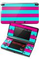 Nintendo 3DS Decal Style Skin - Kearas Psycho Stripes Neon Teal and Hot Pink