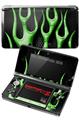 Nintendo 3DS Decal Style Skin - Metal Flames Green