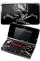 Nintendo 3DS Decal Style Skin - Chrome Skull on Black