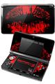 Nintendo 3DS Decal Style Skin - Big Kiss Lips Red on Black