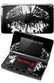 Nintendo 3DS Decal Style Skin - Big Kiss Lips White on Black