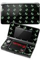 Nintendo 3DS Decal Style Skin - Pastel Butterflies Green on Black