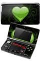 Nintendo 3DS Decal Style Skin - Glass Heart Grunge Green