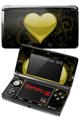 Nintendo 3DS Decal Style Skin - Glass Heart Grunge Yellow