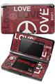 Nintendo 3DS Decal Style Skin - Love and Peace Pink