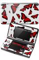 Nintendo 3DS Decal Style Skin - Butterflies Red