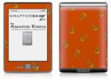 Anchors Away Burnt Orange - Decal Style Skin (fits 4th Gen Kindle with 6inch display and no keyboard)