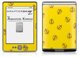 Anchors Away Yellow - Decal Style Skin (fits 4th Gen Kindle with 6inch display and no keyboard)